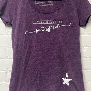 Hamilton “I Will Never Be Satisfied” Tee | Size Small
